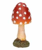 Decoratie paddenstoel vliegenzwam 8 cm tuinbeeldje
